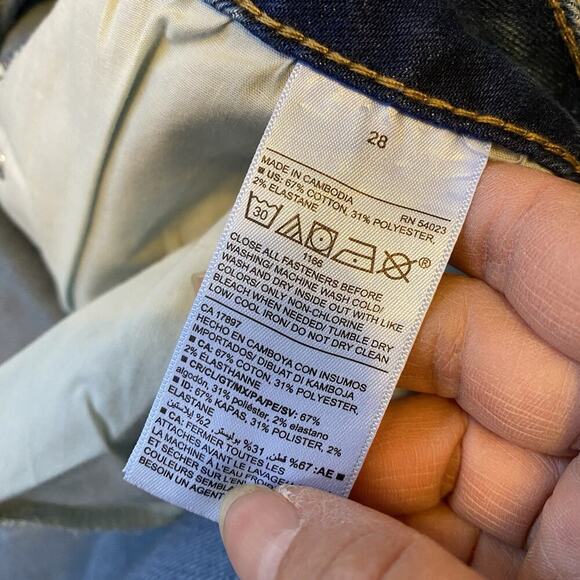 NWT WOMENS OLD NAVY POWER SLIM STRAIGHT MID RISE JEANS-SIZE 28 MEDIUM BLUE - Picture 6 of 6